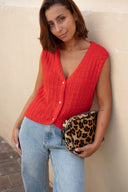 Gilet en maille sans manches rouge femme Uriel