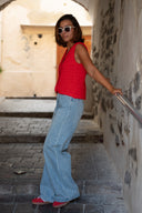 Gilet en maille sans manches rouge femme Uriel