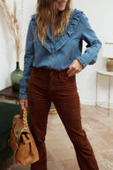 Chemise en chambray jean femme bleu Bridget