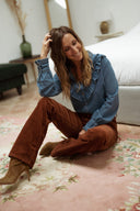 Chemise en chambray jean femme bleu Bridget