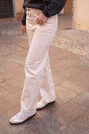 Jean taille haute large beige femme Calvin