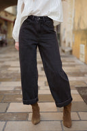 Jean large femme taille haute hiver tendance gris foncé César