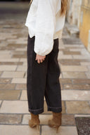 Jean large femme taille haute hiver tendance gris foncé César