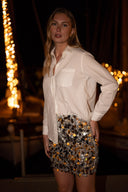 Jupe courte femme strass argent soirée Harper