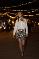 Jupe courte femme strass argent soirée Harper