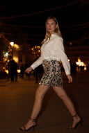 Jupe courte femme strass argent soirée Harper