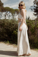 Jupe en lin beige dos nu femme été tendance bohème Hilda