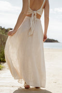 Jupe en lin beige dos nu femme été tendance bohème Hilda