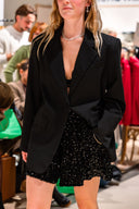 Short à sequins noirs femme hiver paillettes Charly