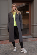 Manteau oversize long hiver femme gris foncé en laine Arsene