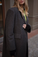 Manteau oversize long hiver femme gris foncé en laine Arsene