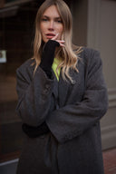 Manteau oversize long hiver femme gris foncé en laine Arsene