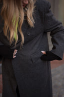 Manteau oversize long hiver femme gris foncé en laine Arsene