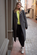 Manteau oversize long hiver femme gris foncé en laine Arsene