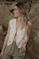 Pantalon fluide taille haute kaki été femme Léon