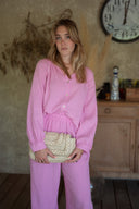 Chemise gaze de coton rose femme été bohème Vicky