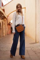 Pull gris manches Bishop femme hiver doux chaud Charles