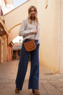 Pull gris manches Bishop femme hiver doux chaud Charles