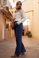 Pull gris manches Bishop femme hiver doux chaud Charles