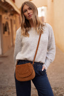 Pull gris manches Bishop femme hiver doux chaud Charles