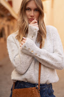 Pull gris manches Bishop femme hiver doux chaud Charles