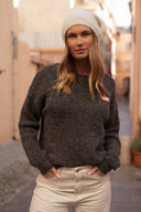 Pull gris foncé hiver femme doux Liam