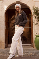 Pull gris foncé hiver femme doux Liam