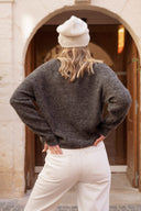 Pull gris foncé hiver femme doux Liam