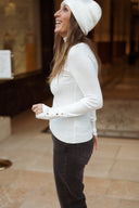 Sous pull femme blanc col roulé chaud Lucien