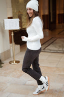 Sous pull femme blanc col roulé chaud Lucien