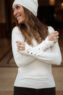 Sous pull femme blanc col roulé chaud Lucien