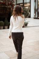 Sous pull femme blanc col roulé chaud Lucien