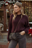 Pull oversize femme hiver bordeaux Rodolphe