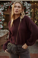 Pull oversize femme hiver bordeaux Rodolphe