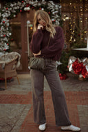 Pull oversize femme hiver bordeaux Rodolphe