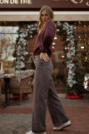 Pull oversize femme hiver bordeaux Rodolphe