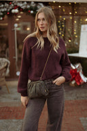 Pull oversize femme hiver bordeaux Rodolphe