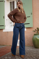 Pull mohair femme hiver marron tendance chaud Sean