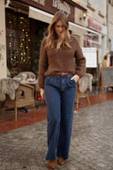 Pull mohair femme hiver marron tendance chaud Sean