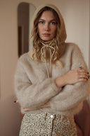 Pull mohair femme hiver taupe chaud Sean