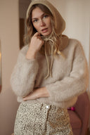 Pull mohair femme hiver taupe chaud Sean