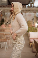 Pull mohair femme hiver taupe chaud Sean