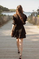 Robe courte noir évasée femme été cérémonie Bella