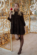 Robe noir femme hiver courte paillettes fêtes d Anoel soirée Lisie