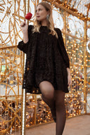 Robe noir femme hiver courte paillettes fêtes d Anoel soirée Lisie