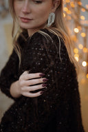 Robe noir femme hiver courte paillettes fêtes d Anoel soirée Lisie