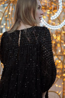 Robe noir femme hiver courte paillettes fêtes d Anoel soirée Lisie