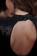 Robe courte noire fêtes paillettes made in France collab Lucie Bernardoni