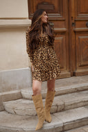 Robe courte femme hiver léopard Lupa