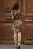 Robe courte femme hiver léopard Lupa